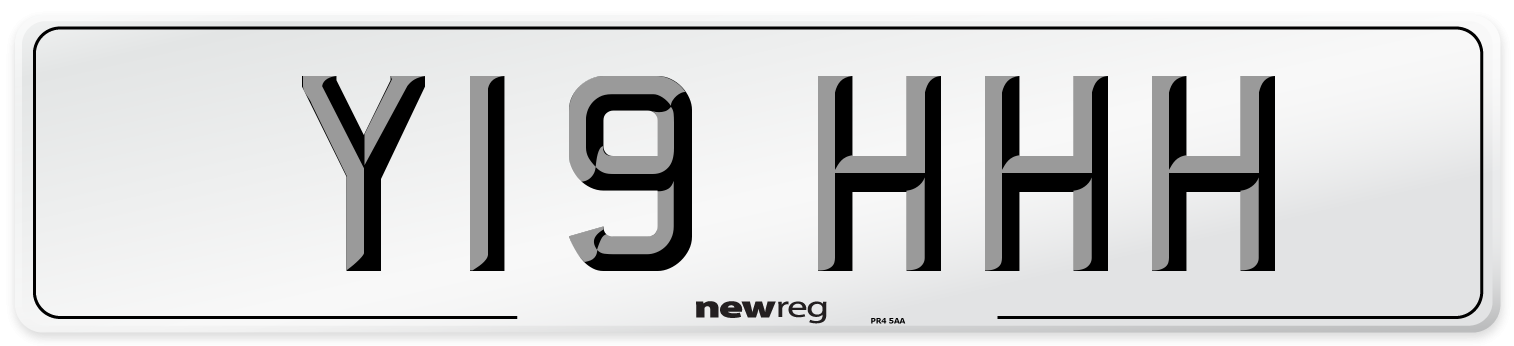 Y19 HHH Number Plate from New Reg